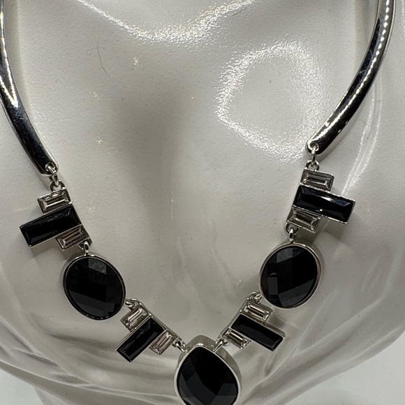 White House Black Market Silver Necklace with Dark Accents - Picture 2 of 5